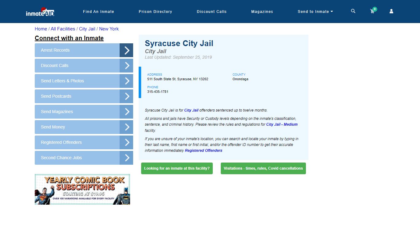 Syracuse City Jail | Inmate Locator